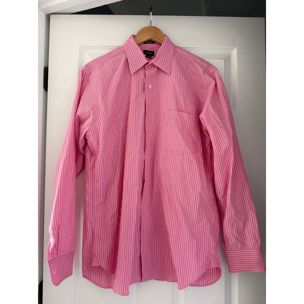 J.Crew 90s Butter Mom Pink Striped Button Down Blouse Retro Classic Preppy